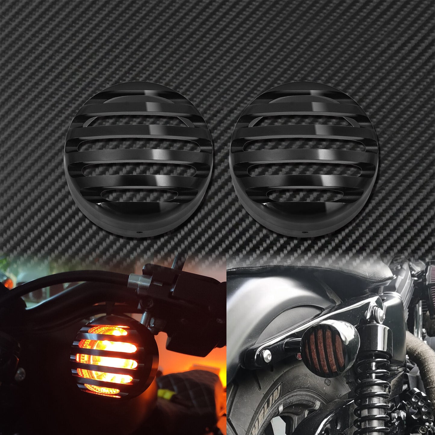 Motorcycle 5.75 Grill Headlight + Front Turn Signal Cover Fit For Sportster XL Q
