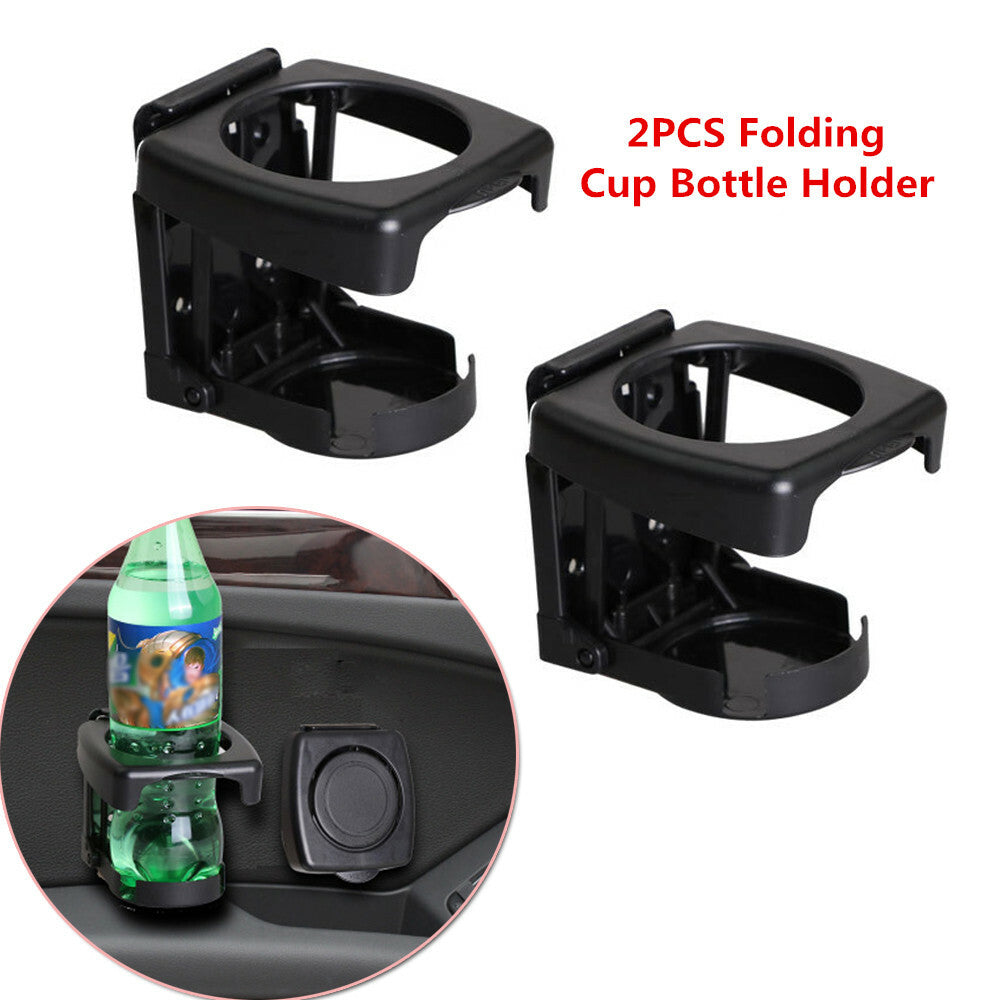 2-Pack Car, Boat, Truck Folding Beverage Cup Bottle Holder Bracket (Black) n