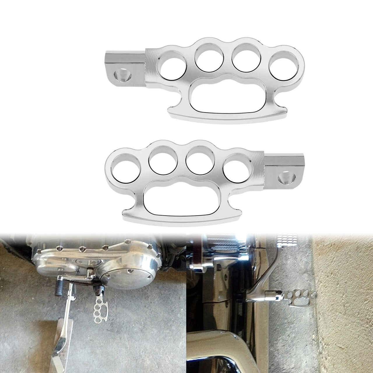 Chrome Flying Knuckle Control Foot Pegs for Harley Touring Electra Glide Dyna