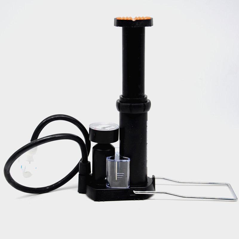 Motorcycle Wheel Tyre Tire Portable Foot Pedal Inflator Tool Air Pump With Gauge