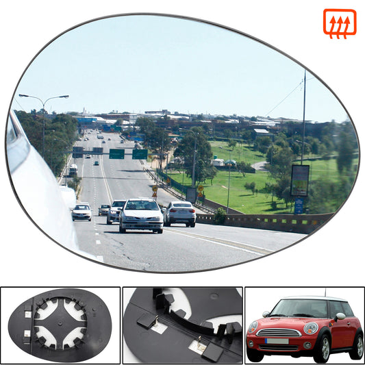 for Mini Cooper One 06-13 Right Hand Side Wing Mirror Glass Heated Convex Hatch Q