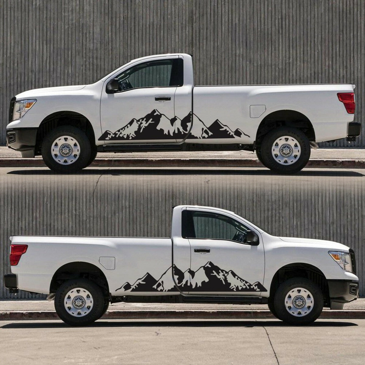 2pcs Mountain Range Scene Vinyl Decal Sticker Fit for Car Truck Side Door DIY