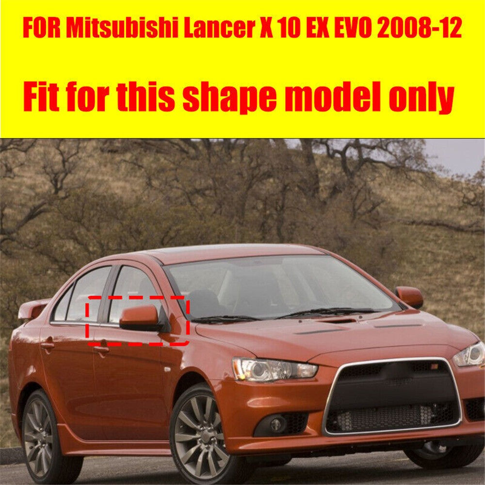 Carbon Fiber Look Ox Horn Rearview Side Mirror Cover for Mitsubishi Lancer