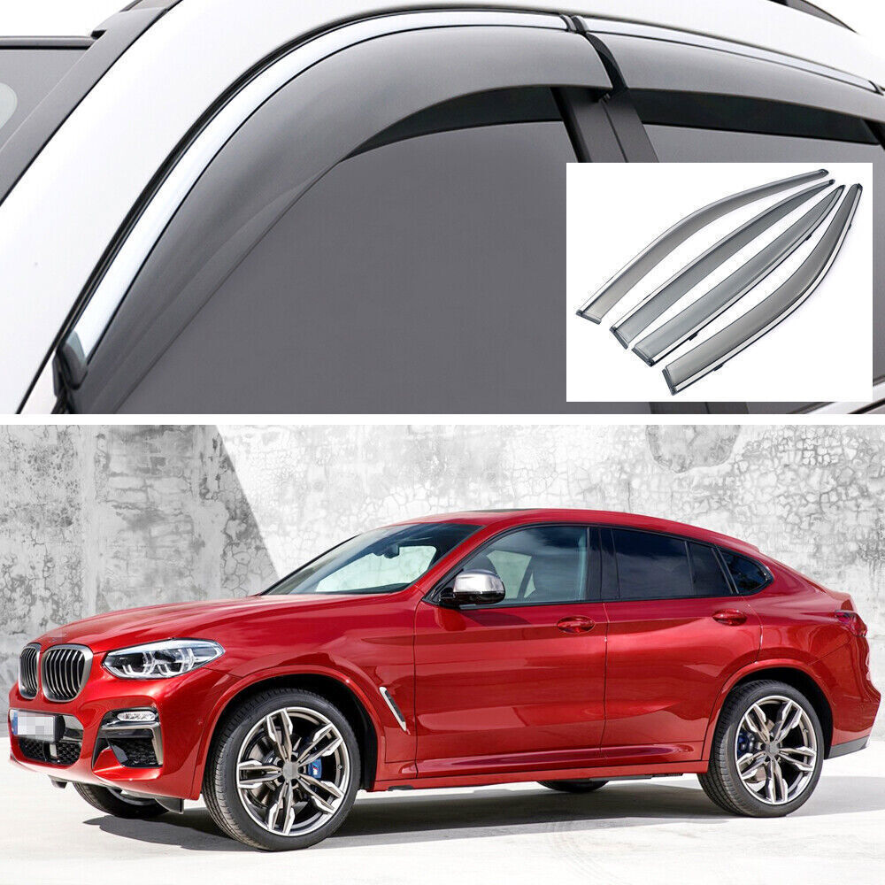 4X Window Deflector Visors Rain Guards Vent Shade for 2019-2023 for BMW X4 30i M40i