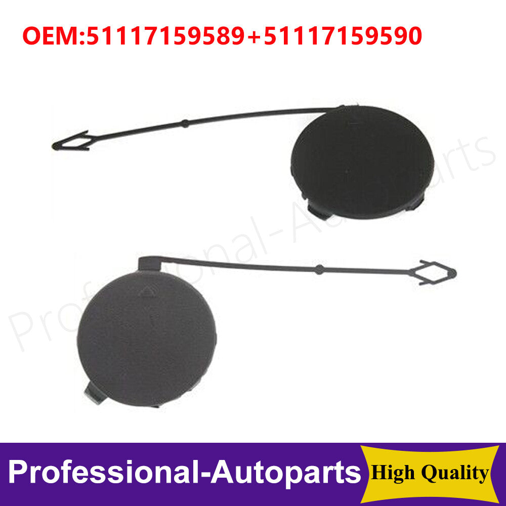 1Pair Front Left+Right Bumper Grill Tow Eye Hook Cover Cap for BMW X5 E70 Q