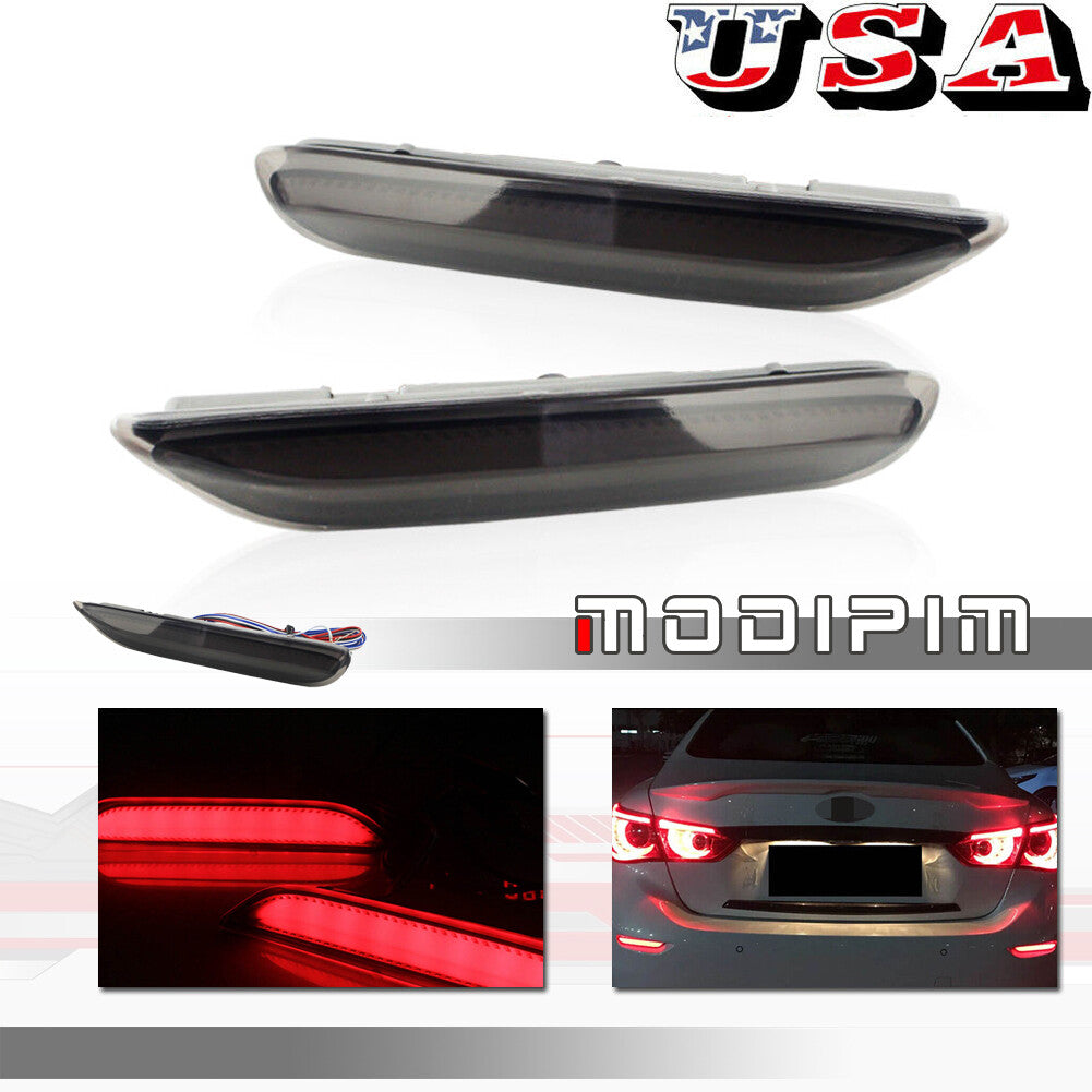 3D Optical Bumper Brake Light with Sequential Turn Signal Fits for Infiniti Q50 QX for - v