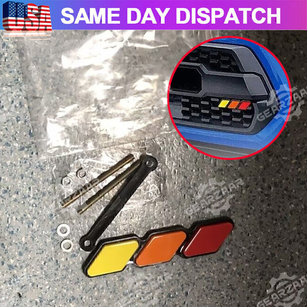 1PC for TOYOTA TRD RACING SPORT TRI-COLOR LOGO GRILLE BADGE NAMEPLATE EMBLEM
