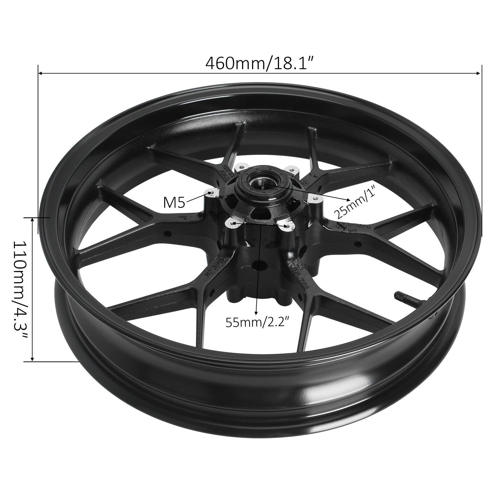 Front and rear wheel rims are compatible with for Honda CBR1000R models from 2008-2015, 2014, 2013, 2012, and 2010-.