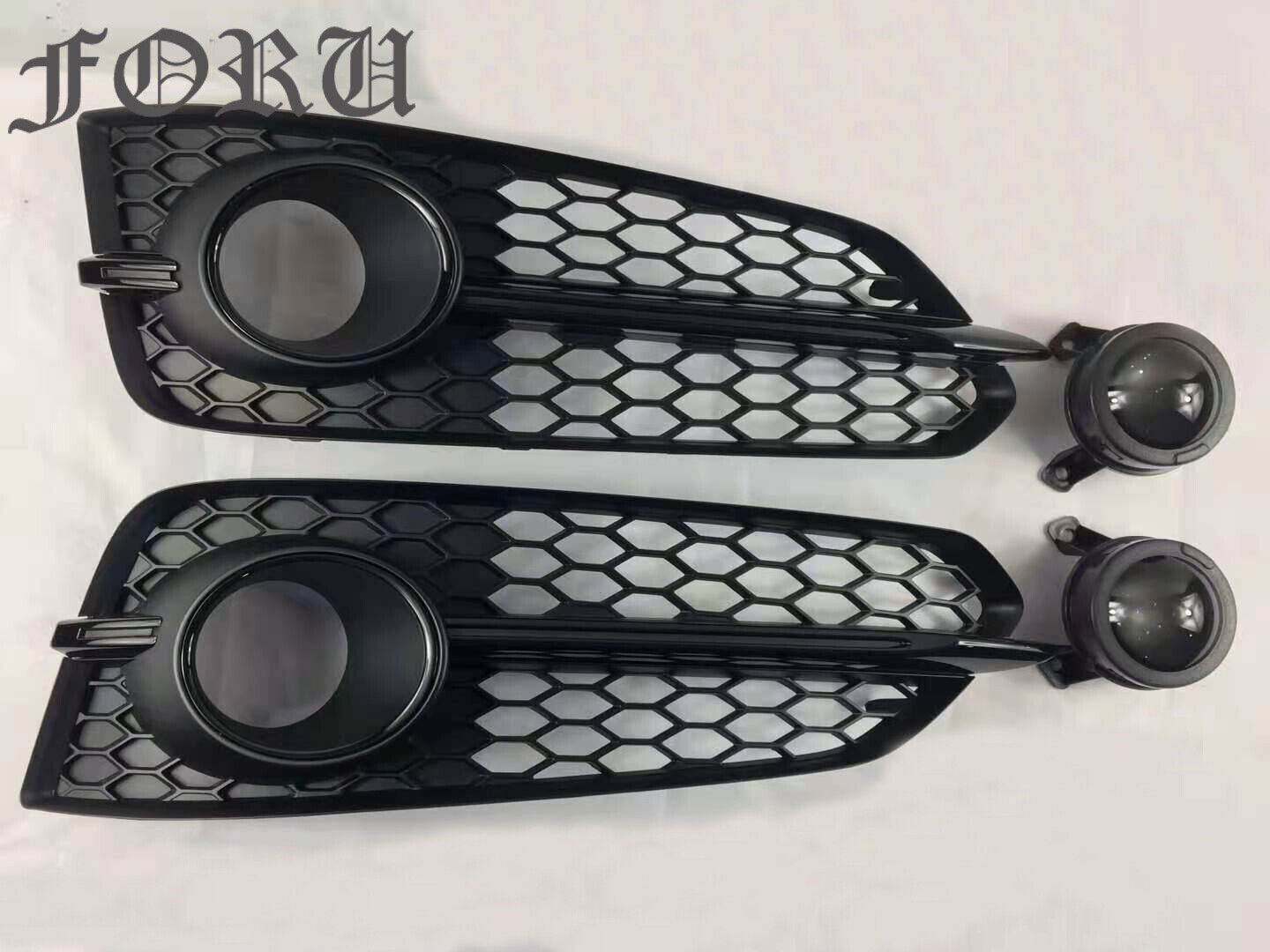 for Audi for A8 Fog Lights Grill Replacement 2015-2017 A8L D5 Front Mesh Grille 1SET