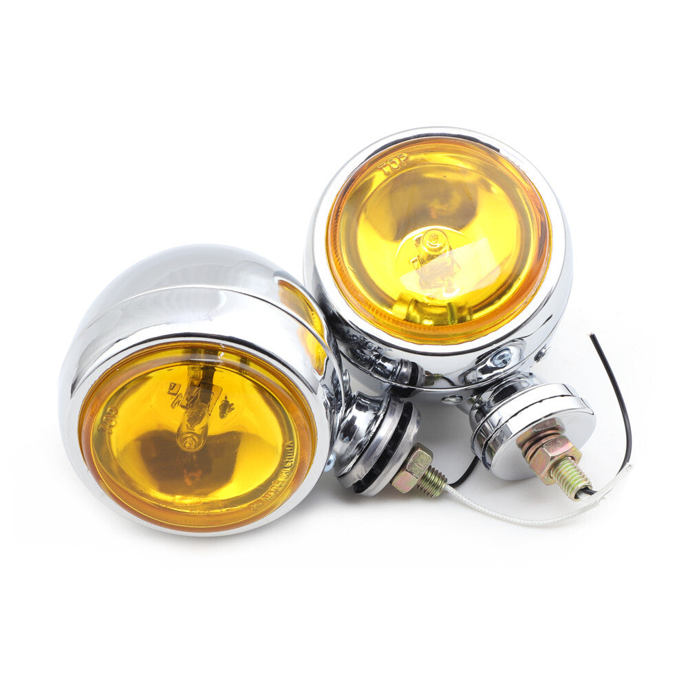 Chrome Retro Passing Driving Headlight Spot Fog Light for Harley Chopper Bobber Q