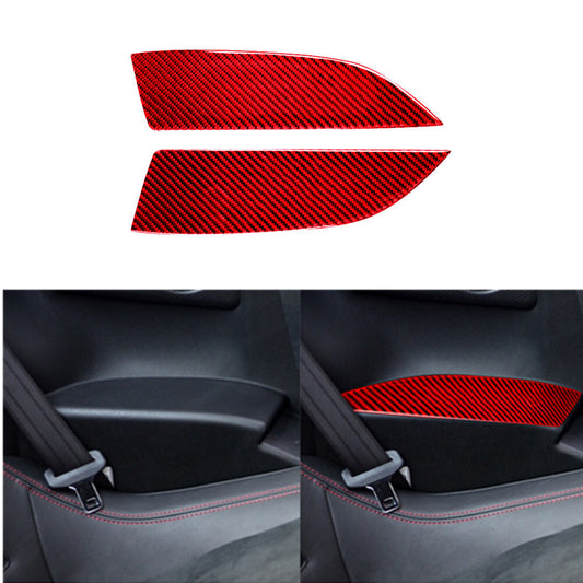 Red Carbon Fiber Rear Door Armrest Panel Cover Trim for Toyota 86 for Subaru BRZ