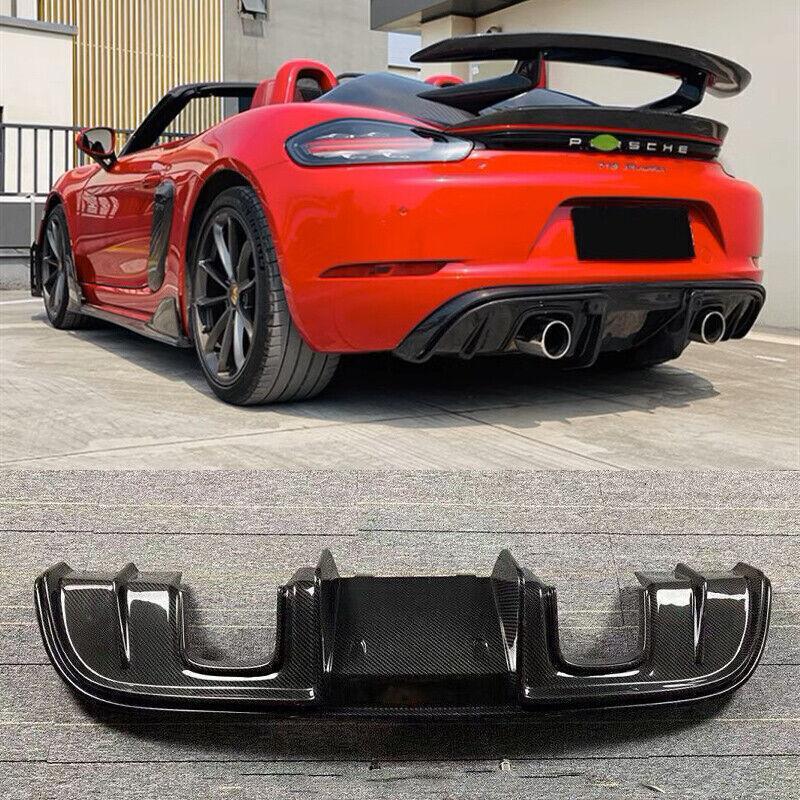 Carbon fiber rear bumper diffuser for Porsche 718 Boxter Cayman 2017 - 2021