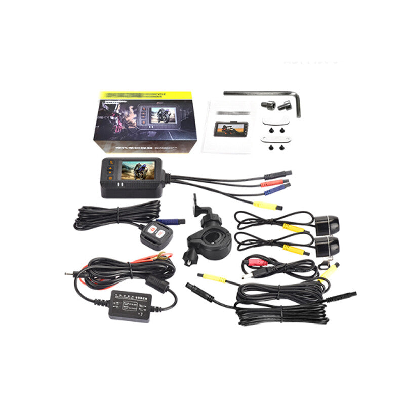 Motorcycle G-Sensor Dash Cam with Front and Rear Dual Lenses, Waterproof, 1080p - n