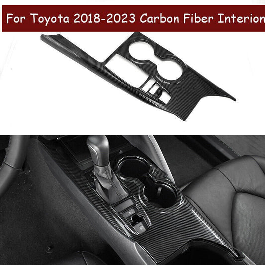 for Toyota for Camry 2018-23 ABS Carbon Fiber Center Console Gear Shift Panel Cover