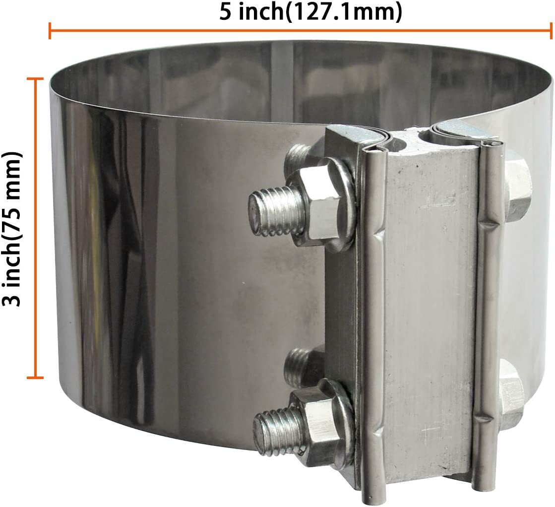 5-inch exhaust clips, 127mm Butt connector exhaust pipe muffler with clips,