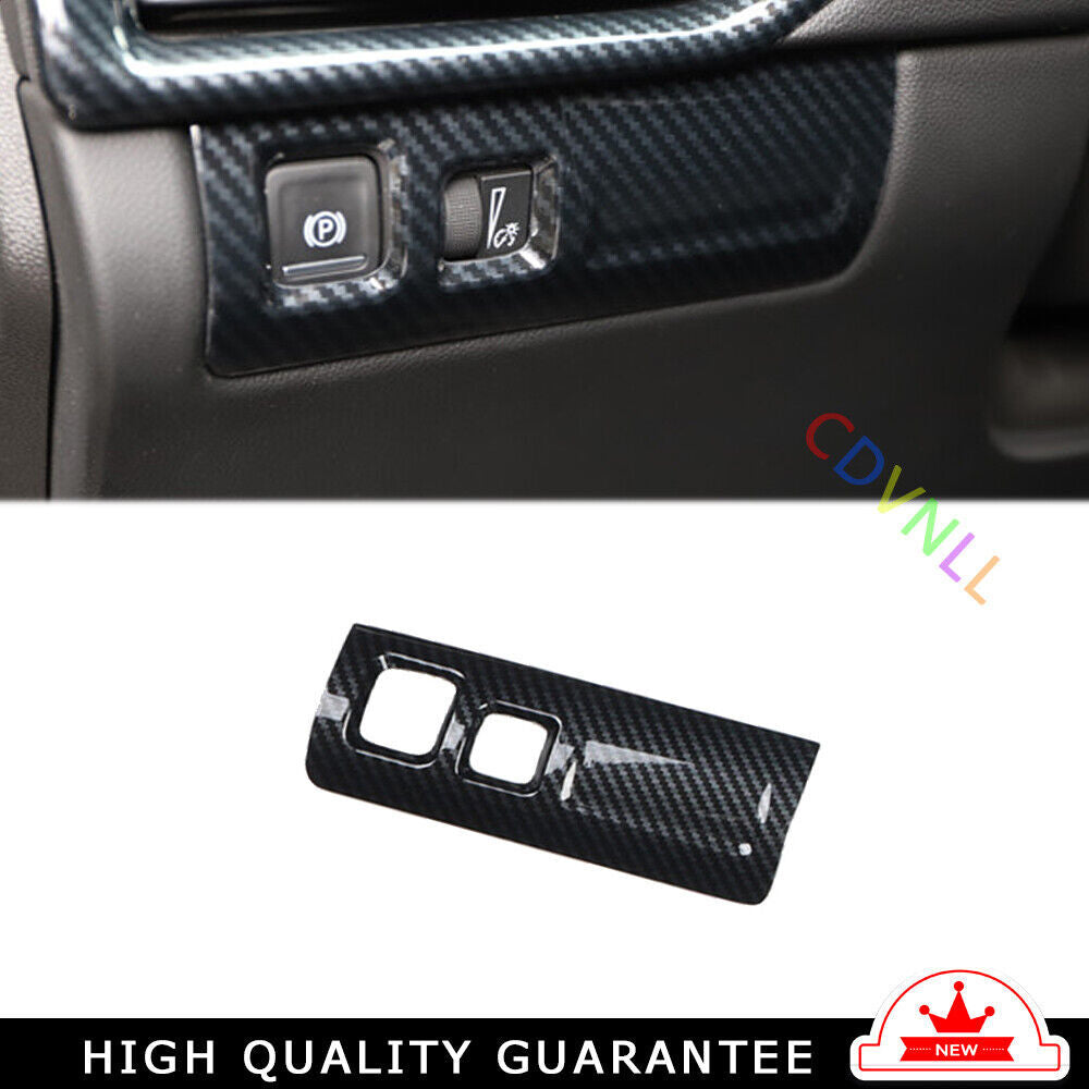 Headlight Button Frame Cover Trim Fit for Cadillac XT4 18-23 Black Carbon Fiber