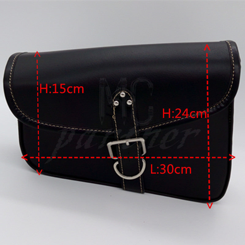 Black PU Leather Left side Saddlebag Saddle Bag for Harley Sportster XL 883 1200 Q