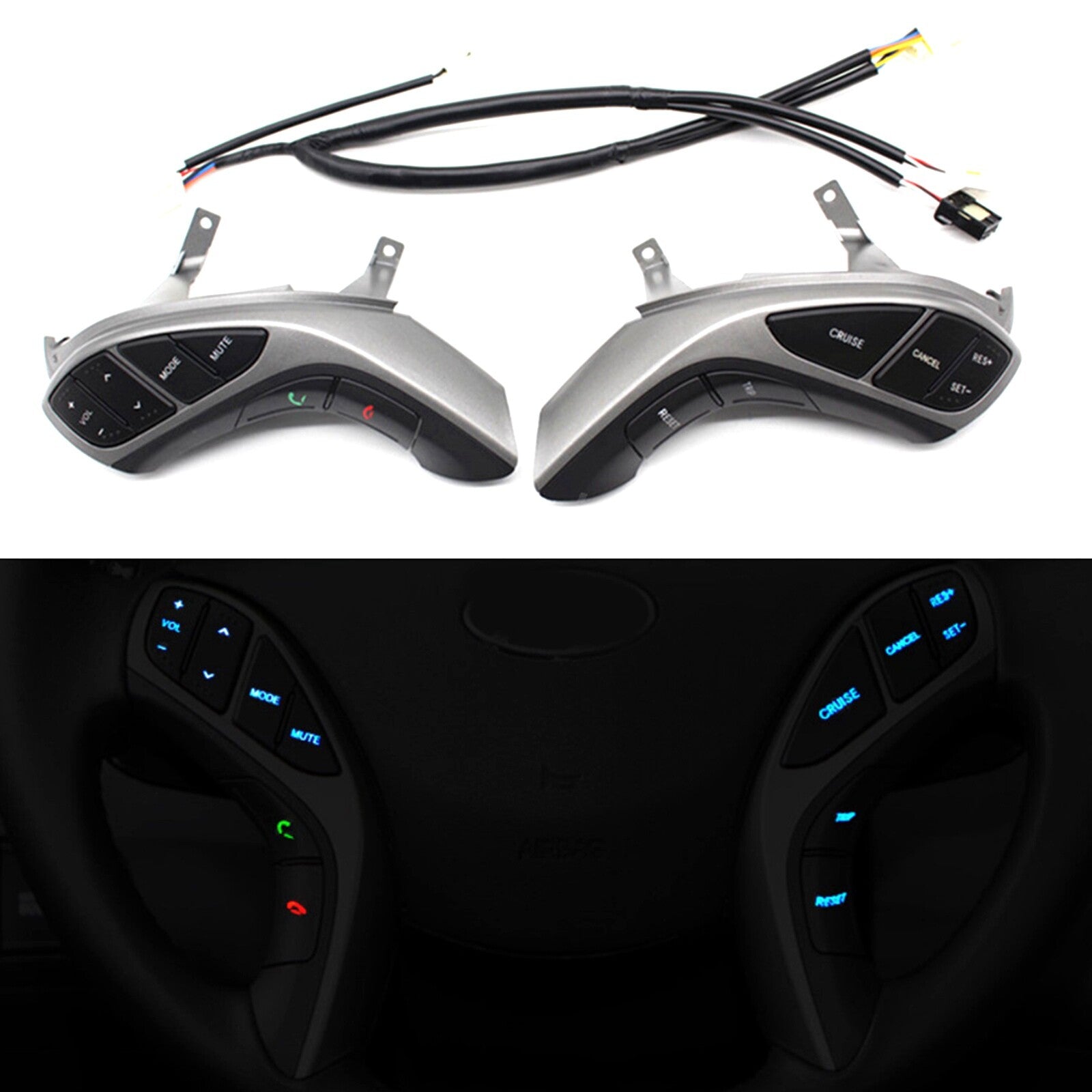 fit for Hyundai for Elantra MD 11-16 Cruise Audio Steering Wheel Control Switch LH+RH AT