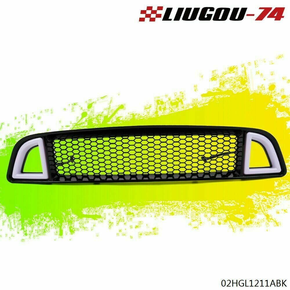 Front upper bumper LED grille black suitable for 13-14 for Mustang honeycomb style- v