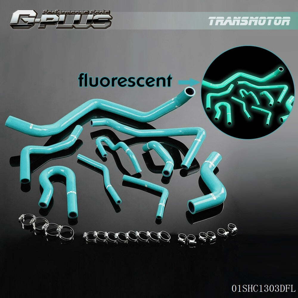 Fluorescent Silicone Radiator Tube Fits 92-00 for Honda for Civic 16L SOHC D16 EG EK- v