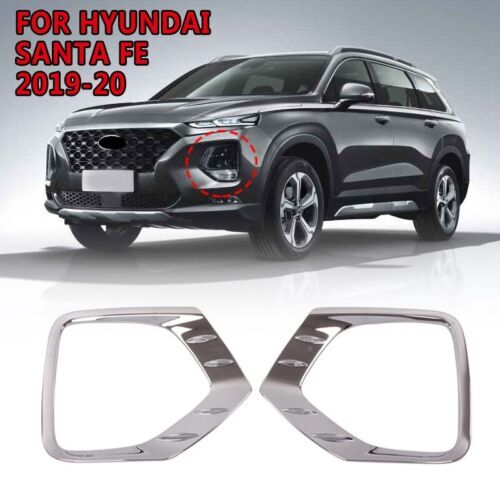2x for Hyundai Santa Fe 2019-2020 Chrome Headlight Light Lamp Cover