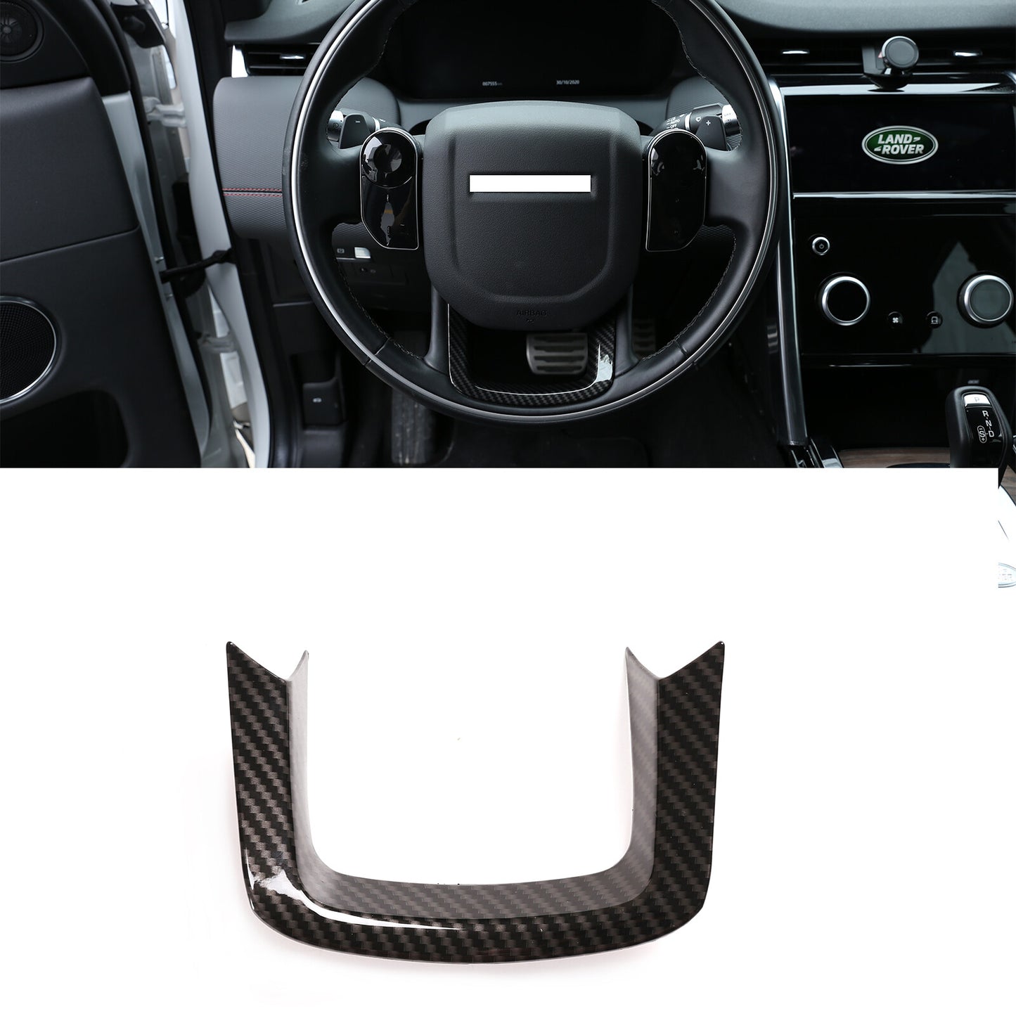 Carbon fiber style steering wheel cover suitable for Range Rover Sport 2014 - 2019 n