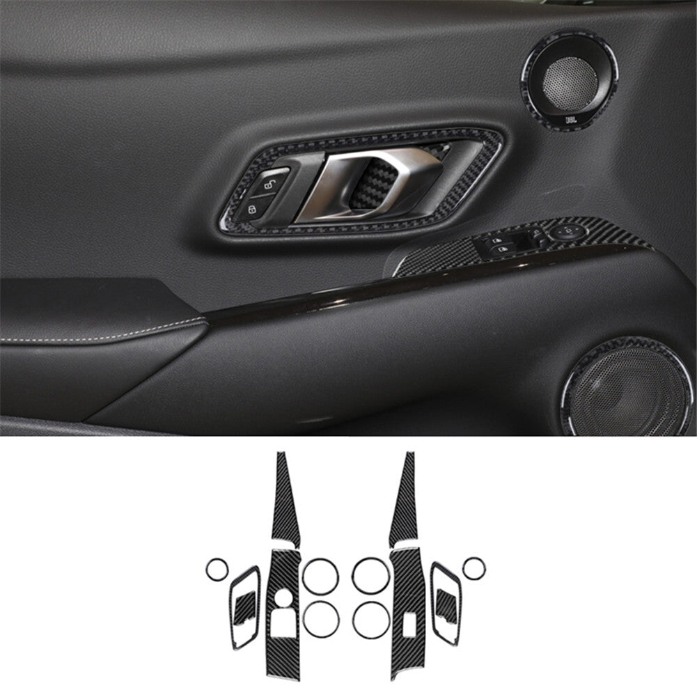 Carbon Fiber Interior Door Sill Guard Cover Trim for Alfa Romeo Giulia 2017-2019 v