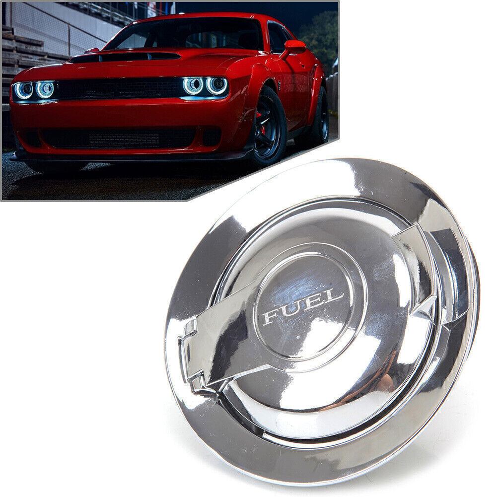 Fuel Gas Door Lid Vapor Edition Chrome Fit for Dodge for Challenger 2008-2017 2018 2019 Q