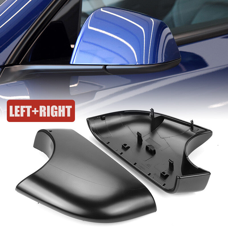 PAIR Left+Right Side Door Wing Mirror Cover Lower Holder for Tesla for Model y Black