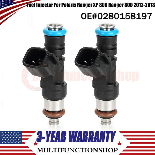 2pcs Fuel Injectors 0280158197 for Polaris RZR 800 Ranger XP 800 Ranger 800 Q