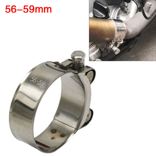 1PCS Motorcycle 26-63mm Exhaust Pipe Clamp Stainless Steel Muffler Fixed Caliper