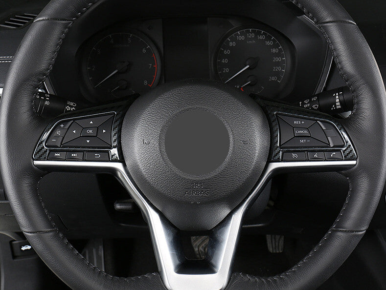 Steering Wheel Button Frame Trim 2X for Nissan Altima 2019-22 Steel Carbon Fiber