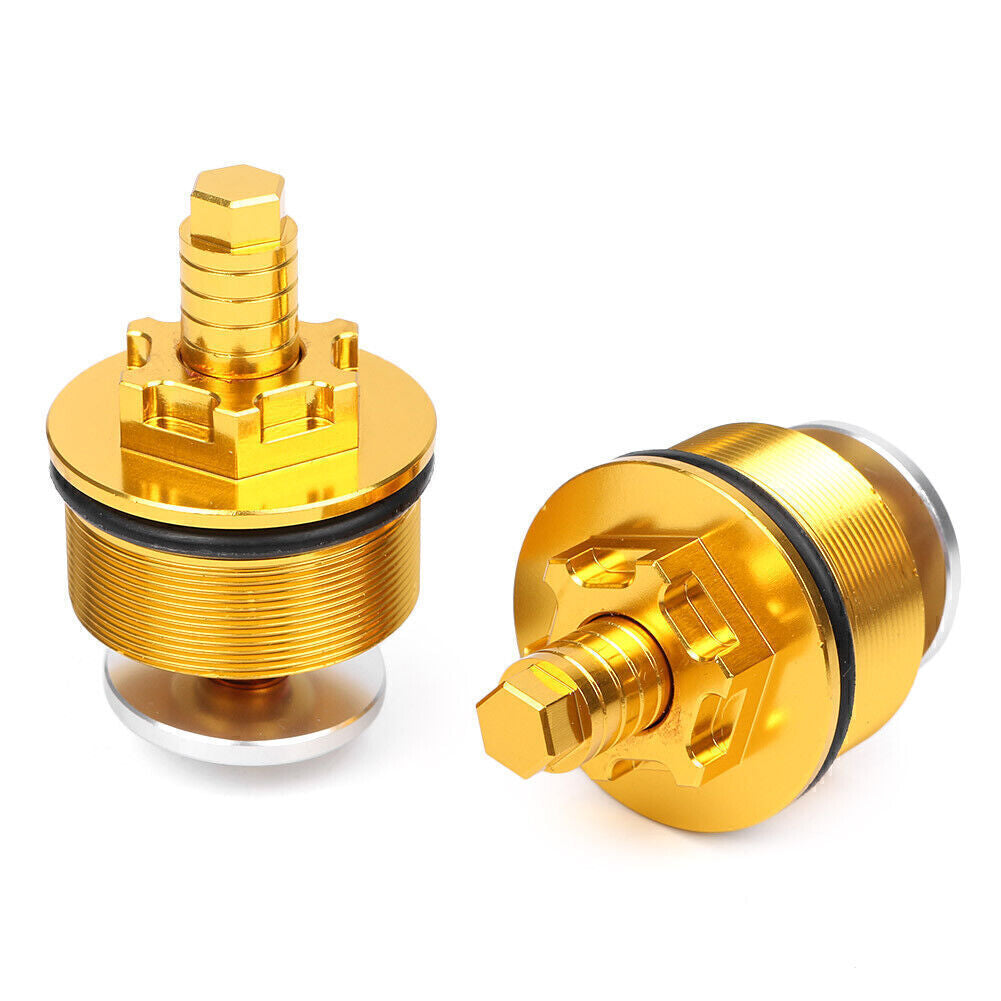 Fit for Honda CB400 1992-1998 97 Gold CNC Aluminum Pair Preload Adjusters Fork Bolts Q