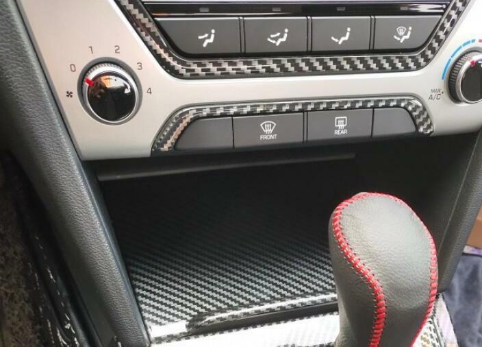 Central Console AC Switch PanelFor for Hyundai for Elantra 2016-2020 Carbon Fiber