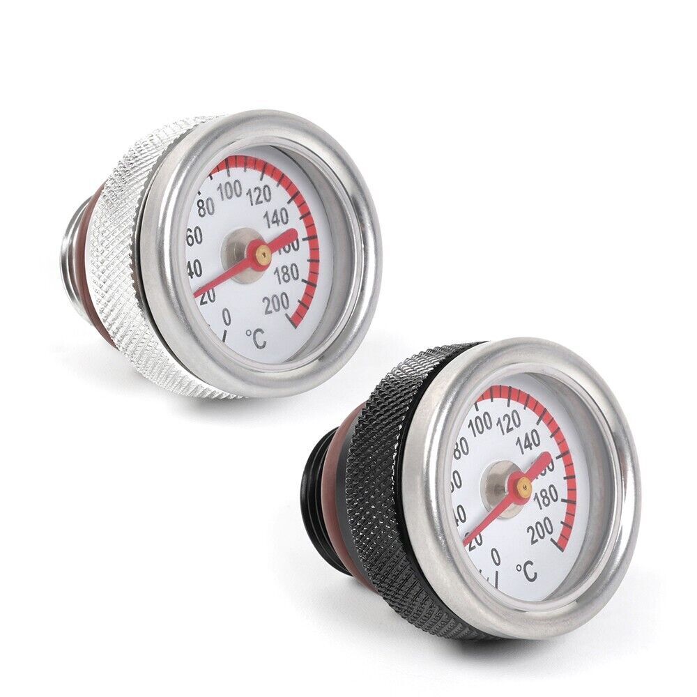 M20x1.5 Motorcycle Oil Temp Temperature Gauge Filler Cap 0-200 Celsius Q