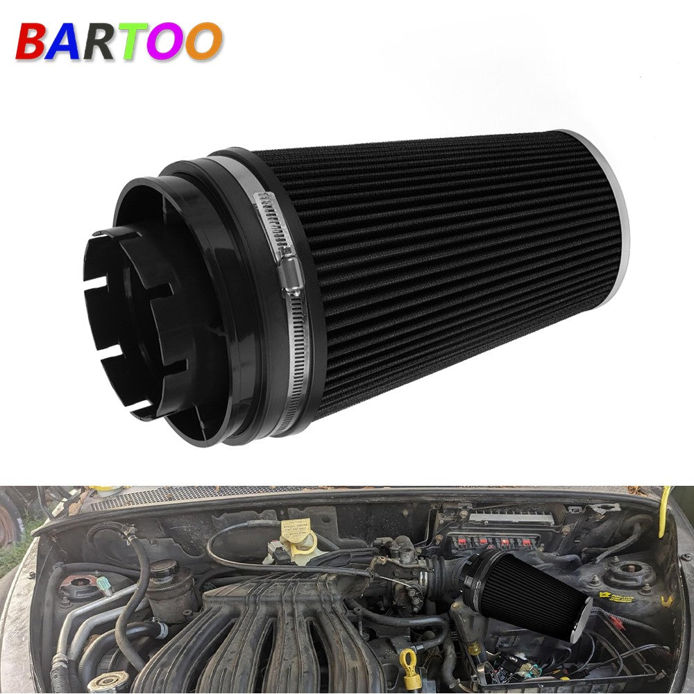 Black 4102mm Long High Flow Inlet Cone Dry Filter Cold Air Intake Replacement Q