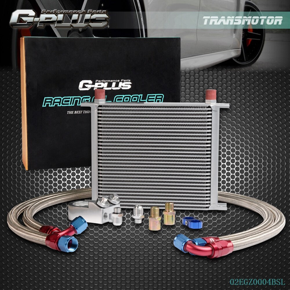 Universal 30-line 10-AN Aluminum Engine Oil Cooler Filter Adapter and Hose Kit Q