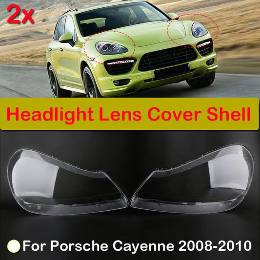 Pair of headlight cover protective covers for transparent lenses, suitable for Porsche for Cayenne 2008 - 2010