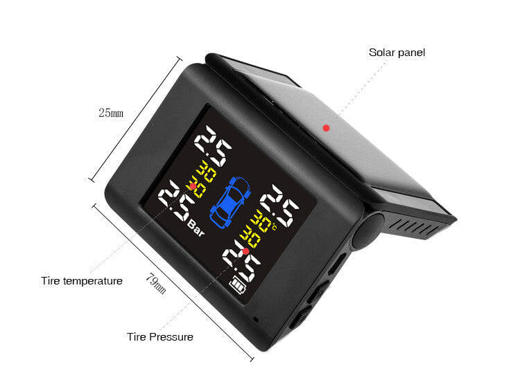 Car TPMS Tire Tyre Pressure Monitor System Alarm W/4 Internal Sensor LCD Display Q