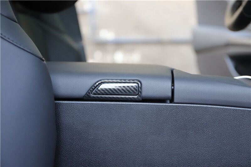 Middle Console Armrest Box Cover 4PCS Fit for Lexus for ES 18-21 Black Carbon Fiber