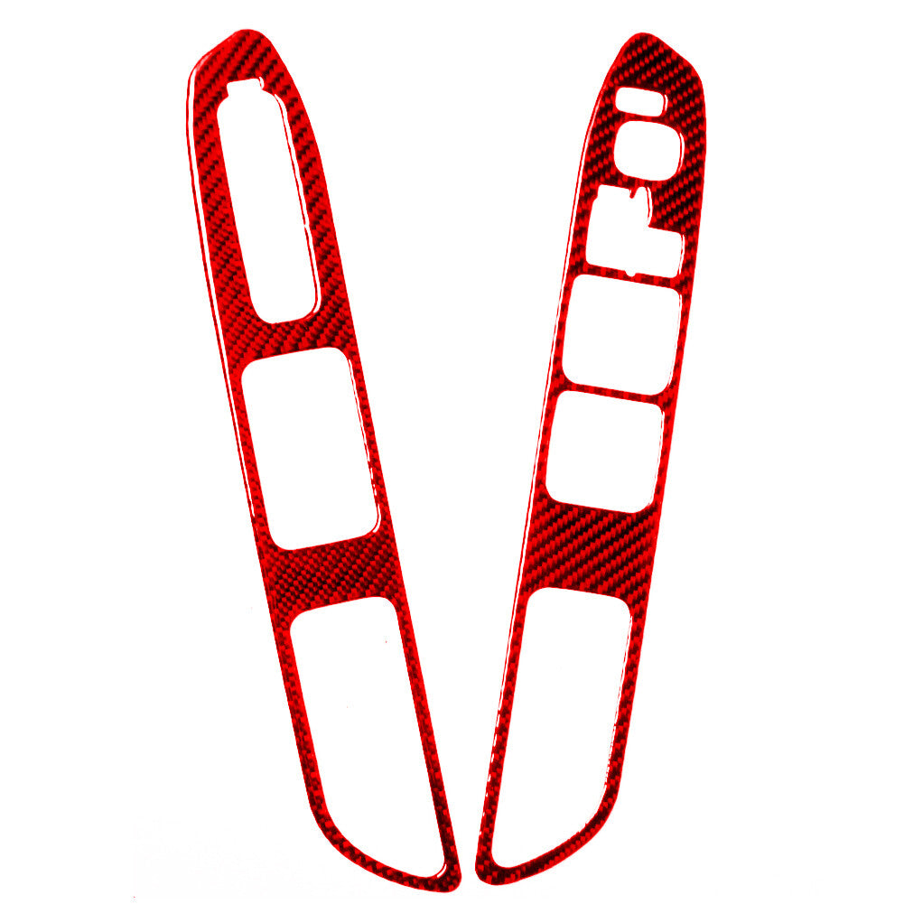 Red Carbon Fiber Window Lift Switch Panel Cover Trim for Chrysler 300 2005-2007 v