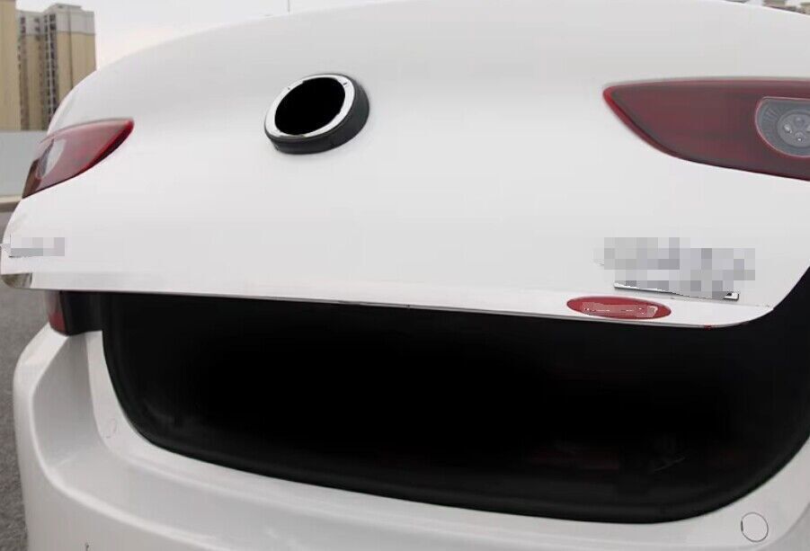 for Mazda 3 Axela 2019-23 Silver Steel Tail Door Trunk Lid Lower Moulding Trim