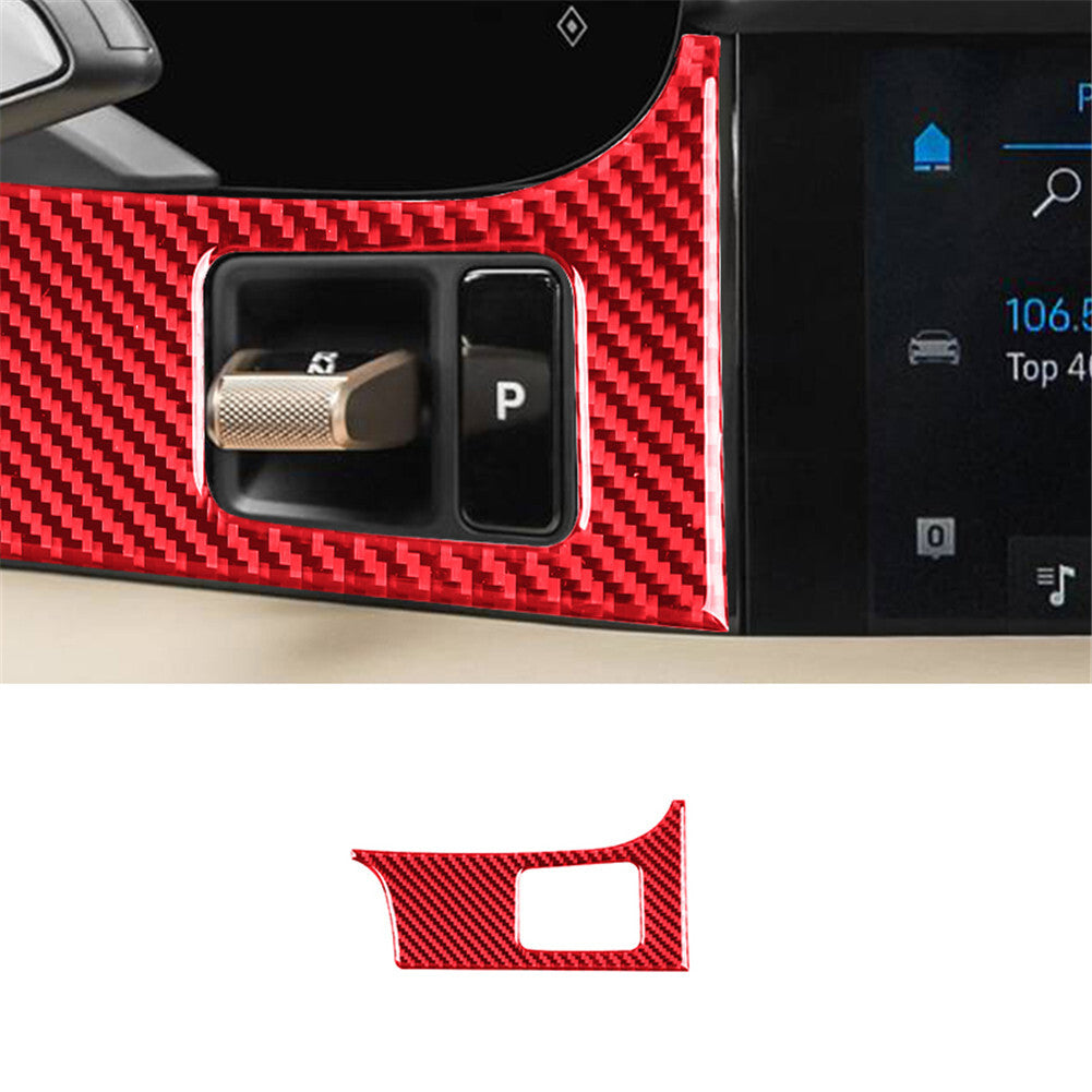 Red carbon fiber gear adjust switch trim for Porsche Taycan 2019-2022