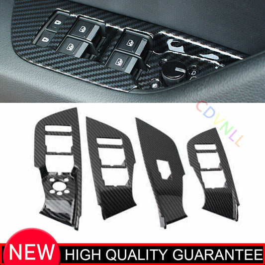 for Audi A6 A7 2019-24 ABS Carbon Fiber Inner Door Window Switch Lift Cover Trim