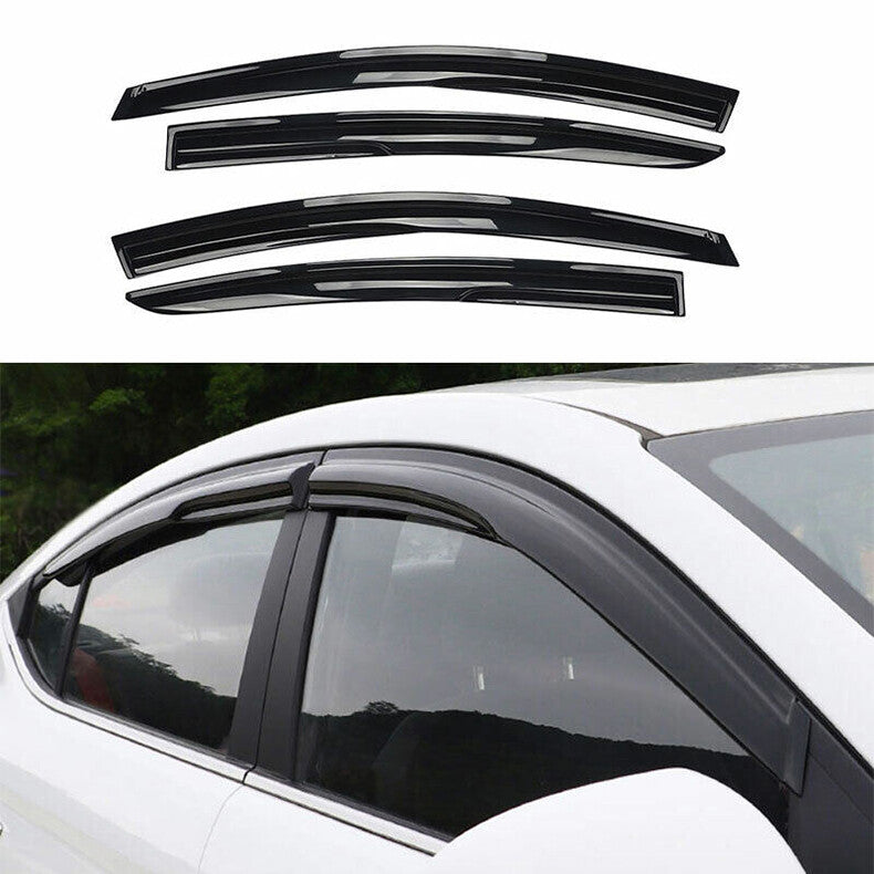 Black Window Visor Sun Rain Guard Vent Shade trim for Hyundai for Elantra 2017-2020