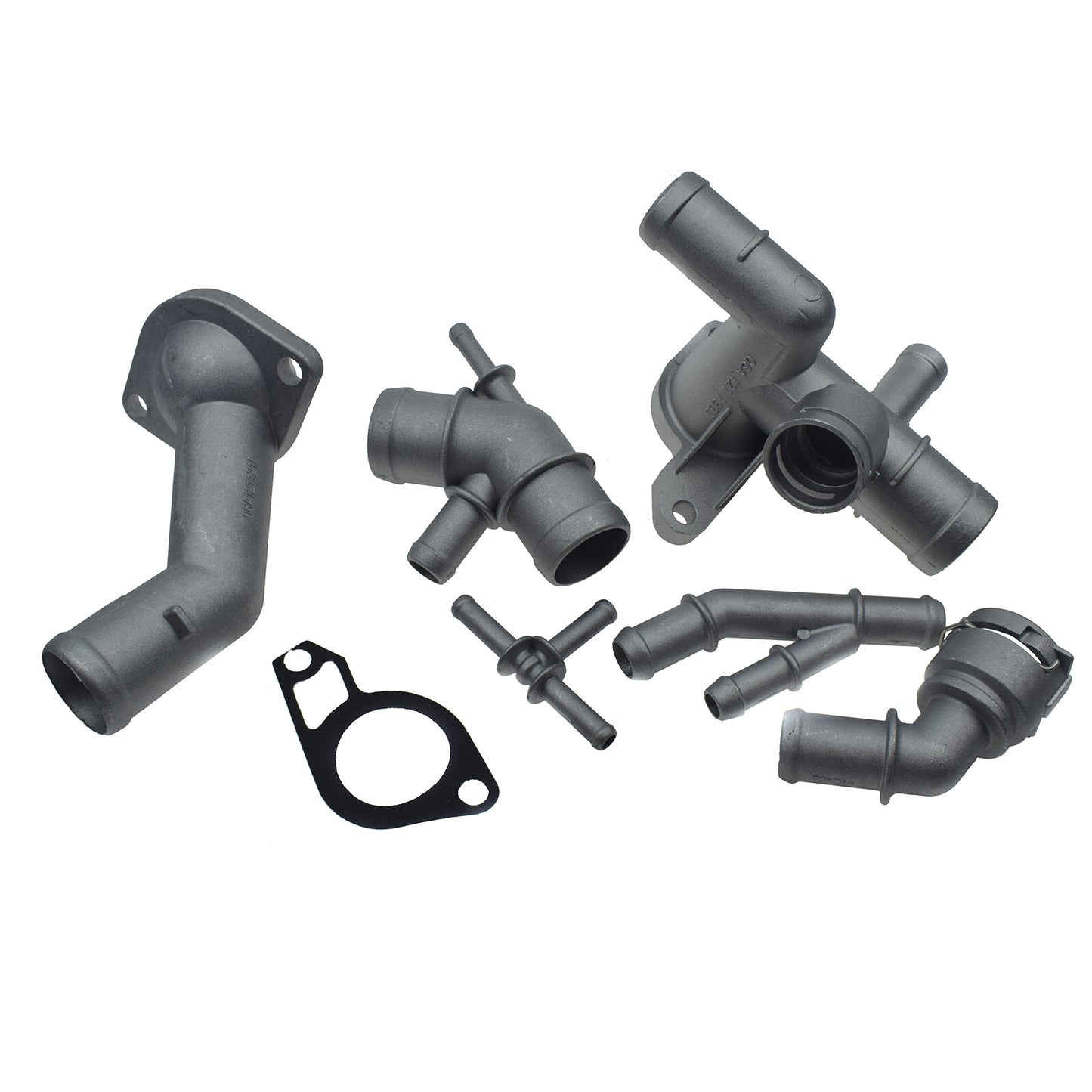 6PCS Aluminum Coolant Flange Pipes Set 06A121133J for VW for Golf MK4 for Jetta GTI 1.8T
