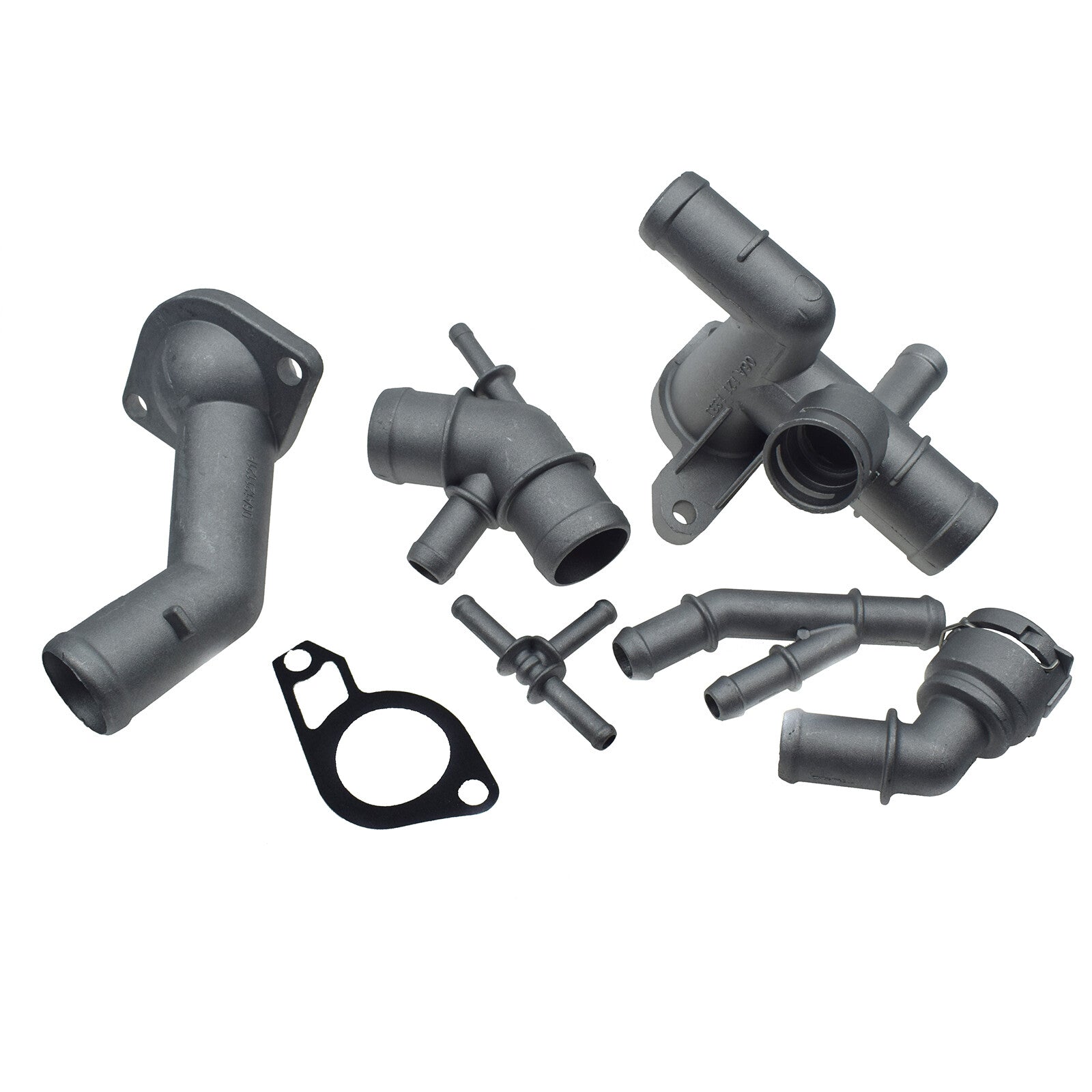 6PCS Aluminum Coolant Flange Pipes Set 06A121133J for VW for Golf MK4 for Jetta GTI 1.8T