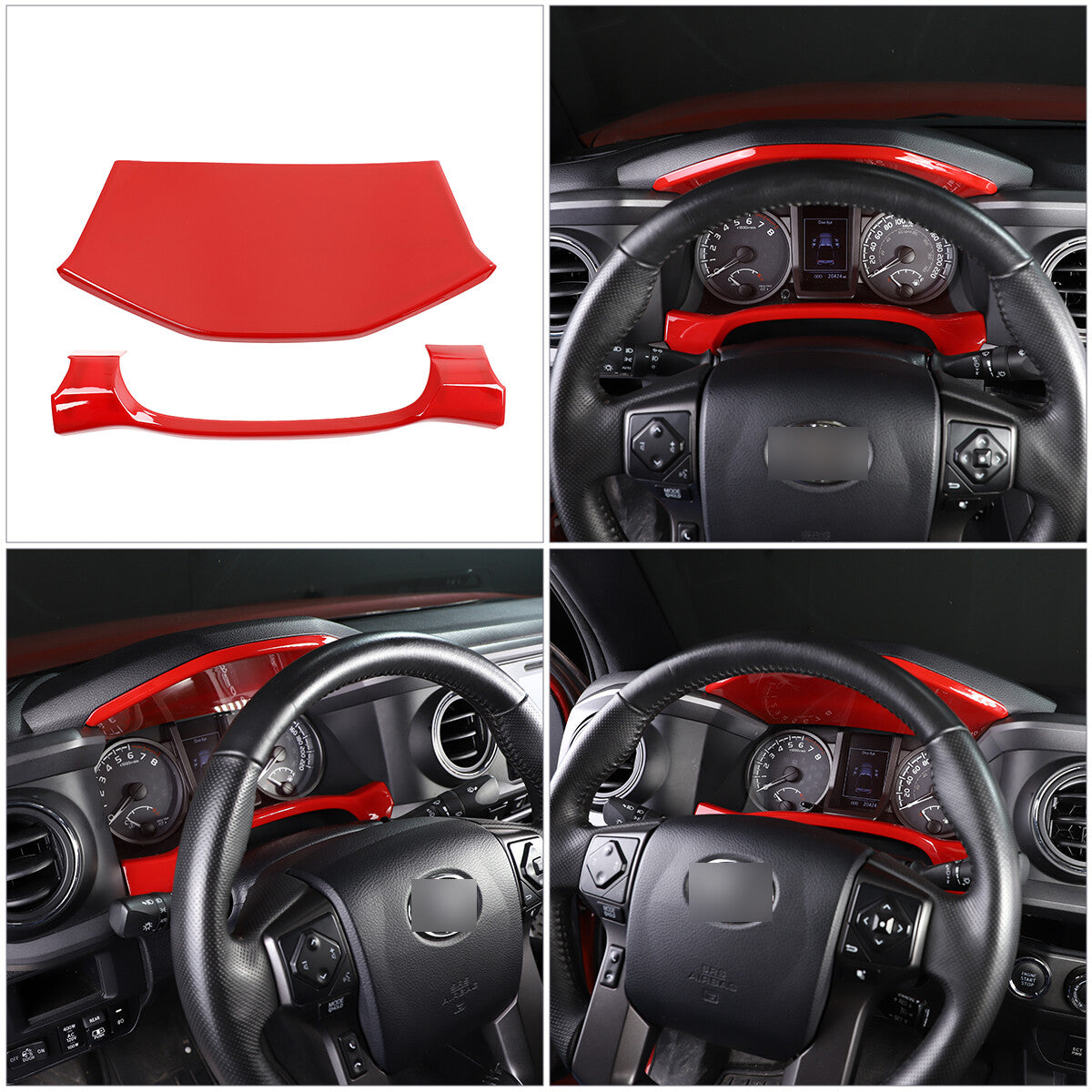 2-Pack Red Carbon Fiber GPS Navigation Frame Stickers for Corvette C7 2014-2019