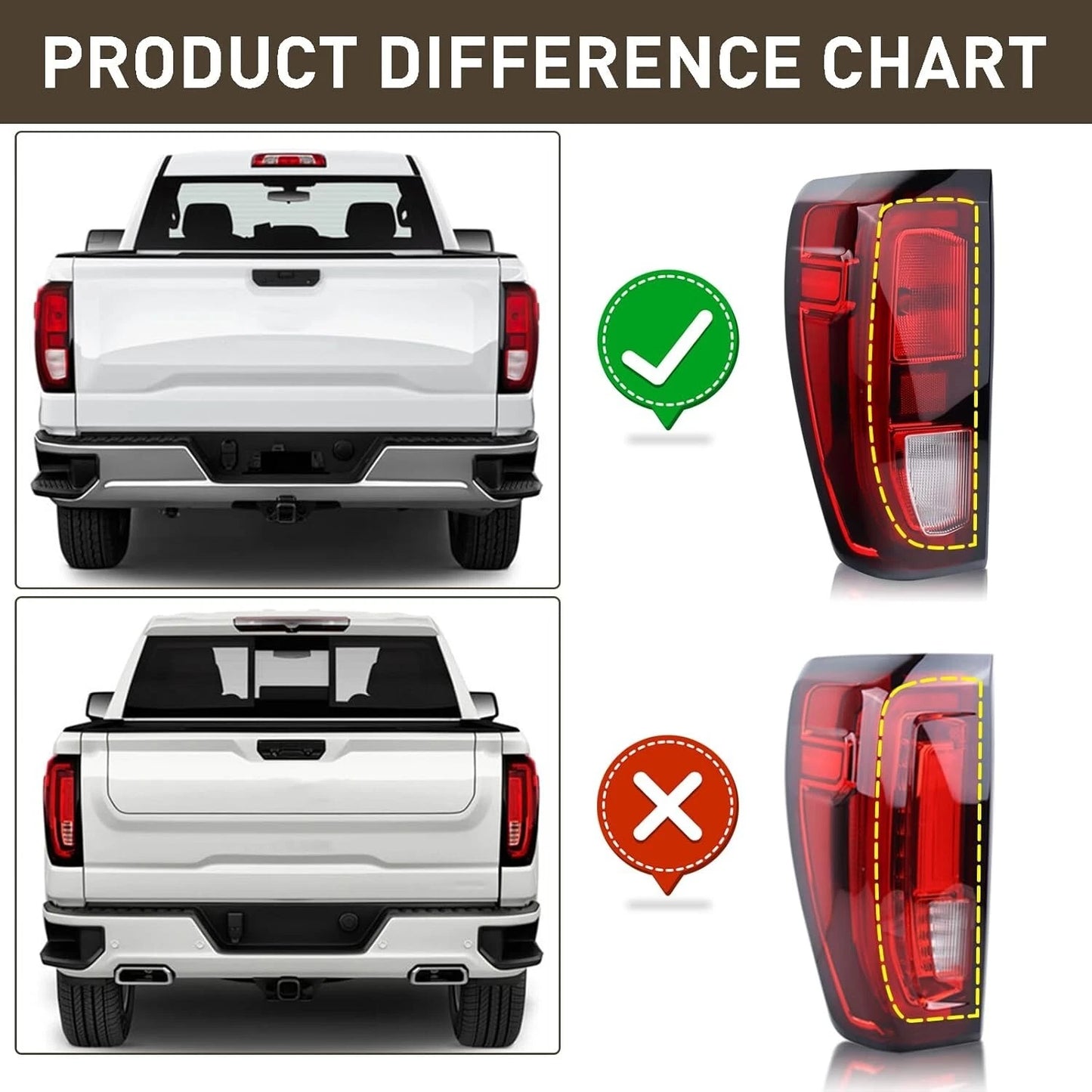 For 2019-2023 for GMC for Sierra 1500 Factory HalogenTail Light Brake Lamp Passenger RH