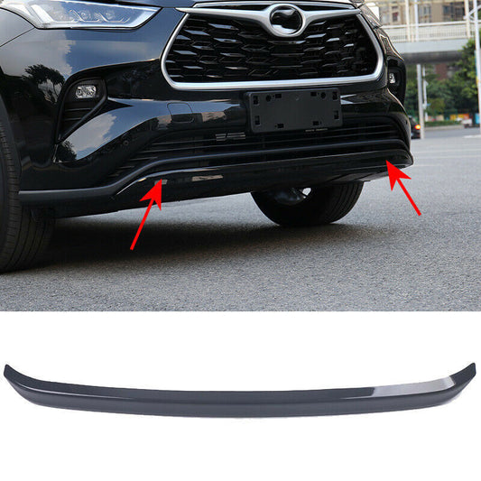 for Toyota Highlander 2020-2023 Front Bumper Lip Spoiler Guard Trim Glossy Black